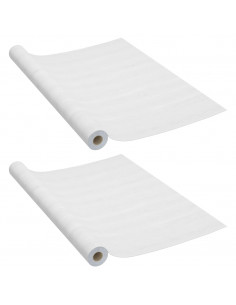Pellicole Autoadesive per Porte 2 pz Legno Bianco 210x90 cm PVC 2