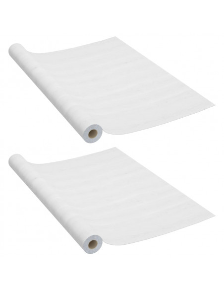 Pellicole Autoadesive per Porte 2 pz Legno Bianco 210x90 cm PVC