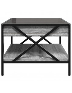 Tavolino da Salotto con LED Infinity Grigio Sonoma 50x50x38 cm 2