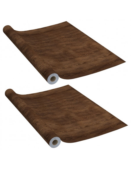 Pellicole Autoadesive per Porte 2 pz Rovere Moro 210x90 cm PVC