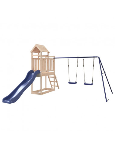Set da Gioco da Esterno in Legno Massello di Pino