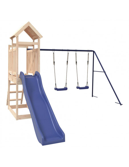 Set da Gioco da Esterno in Legno Massello di Pino