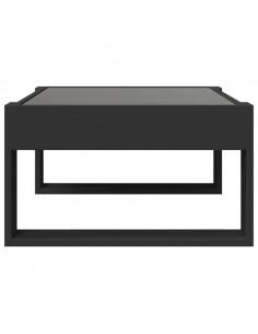 Tavolino da Salotto con LED Infinity Nero 70x53x30 cm 2