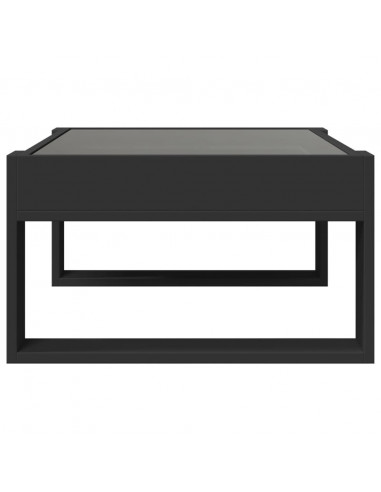 Tavolino da Salotto con LED Infinity Nero 70x53x30 cm