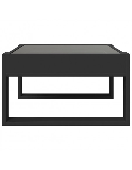 Tavolino da Salotto con LED Infinity Nero 70x53x30 cm