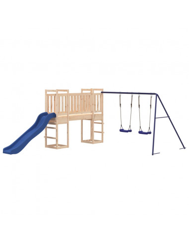 Set da Gioco da Esterno in Legno Massello di Pino