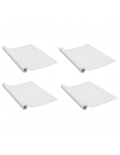 Pellicole Autoadesive per Porte 4 pz Legno Bianco 210x90 cm PVC 2