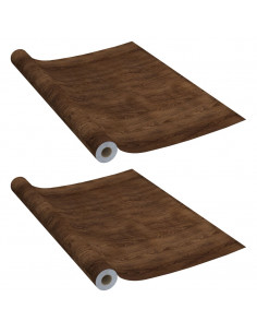 Pellicole Autoadesive Mobili 2 pz Rovere Scuro 500x90 cm PVC 2