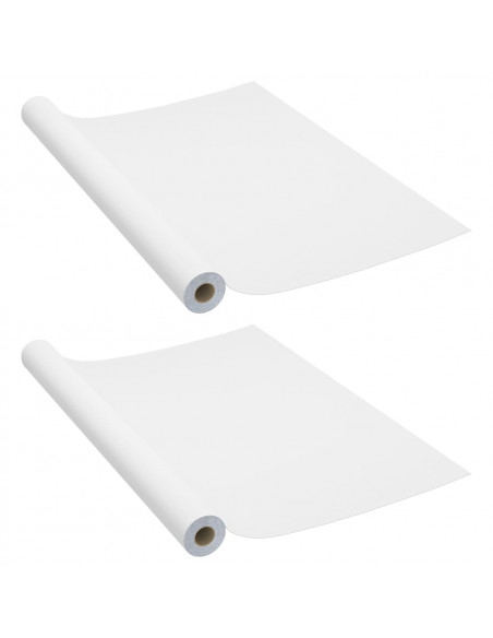 Pellicole Autoadesive per Mobili 2 pz Bianche 500x90 cm in PVC