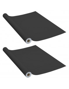 Pellicole Autoadesive per Mobili 2 pz Nere 500x90 cm in PVC 2