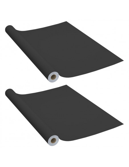 Pellicole Autoadesive per Mobili 2 pz Nere 500x90 cm in PVC