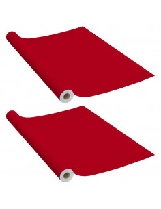 Pellicole Autoadesive per Mobili 2 pz Rosse 500x90 cm PVC 2