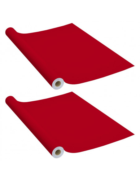 Pellicole Autoadesive per Mobili 2 pz Rosse 500x90 cm PVC