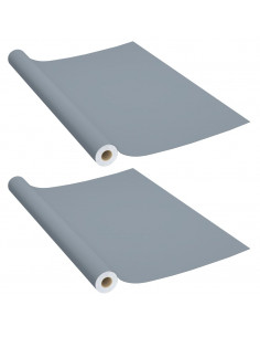Pellicole Autoadesive per Mobili 2 pz Grigie 500x90 cm in PVC 2