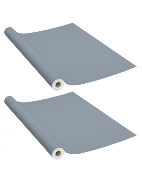 Pellicole Autoadesive per Mobili 2 pz Grigie 500x90 cm in PVC