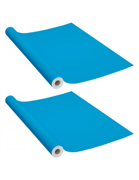 Pellicole Autoadesive per Mobili 2 pz Azzurre 500x90 cm PVC