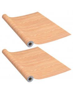 Pellicole Autoadesive per Porte 2 pz Ahorn 210x90cm PVC 2