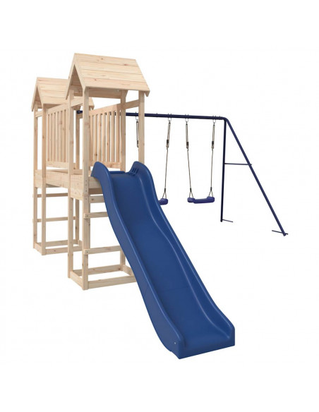 Set da Gioco da Esterno in Legno Massello di Pino