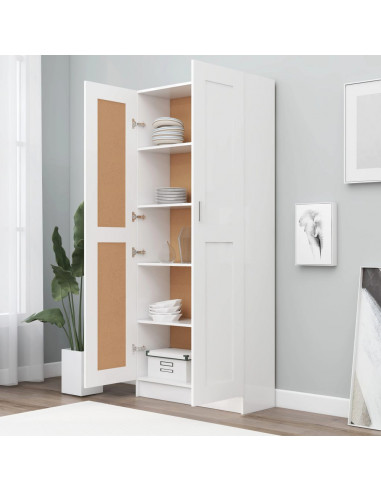 Libreria Bianca 82,5x30,5x185,5 cm in Legno Multistrato