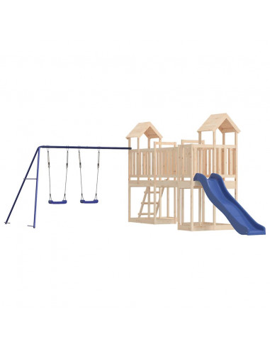 Set da Gioco da Esterno in Legno Massello di Pino