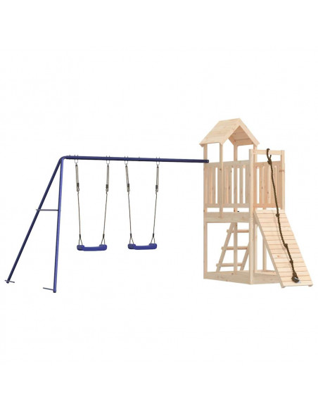 Set da Gioco da Esterno in Legno Massello di Pino