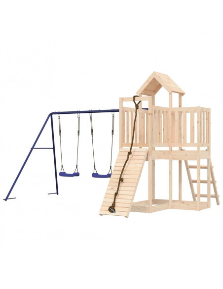 Set da Gioco da Esterno in Legno Massello di Pino