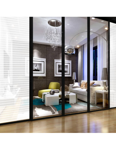 Pellicole per Finestre Design Smerigliato a Strisce in PVC