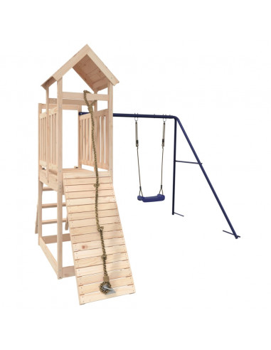Set da Gioco da Esterno in Legno Massello di Pino
