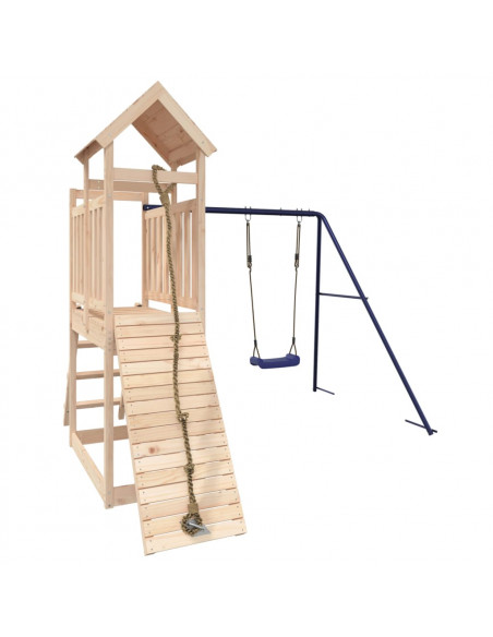 Set da Gioco da Esterno in Legno Massello di Pino