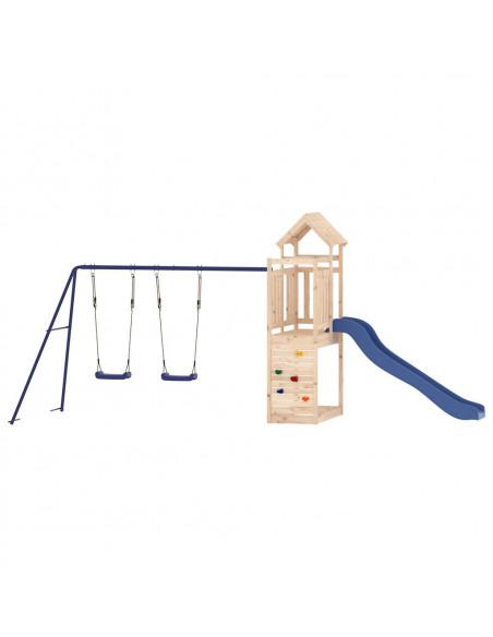 Set da Gioco da Esterno in Legno Massello di Pino