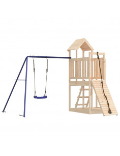 Set da Gioco da Esterno in Legno Massello di Pino 2