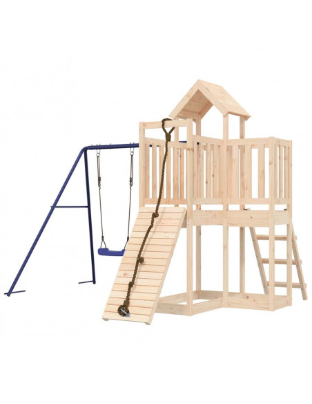 Set da Gioco da Esterno in Legno Massello di Pino