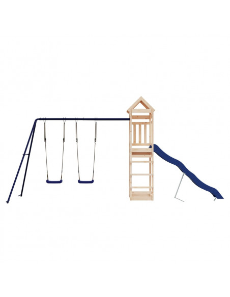 Set da Gioco da Esterno in Legno Massello di Pino