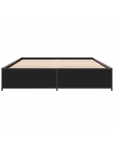 Giroletto Nero 140x190 cm in Legno Multistrato e Metallo