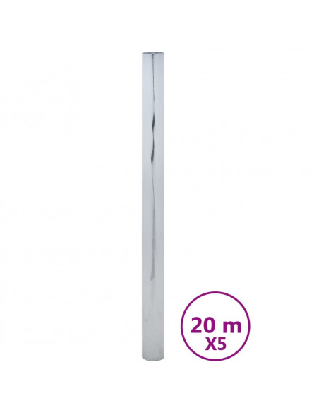 Pellicole Solari Statiche 5pz Effetto Riflettente Argento PVC