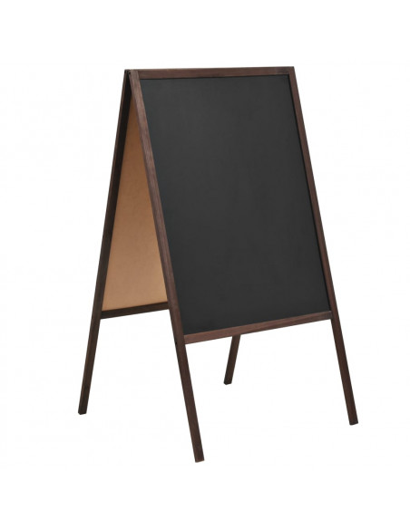 Lavagna Bifacciale con Cavalletto in Legno di Cedro 60x80 cm