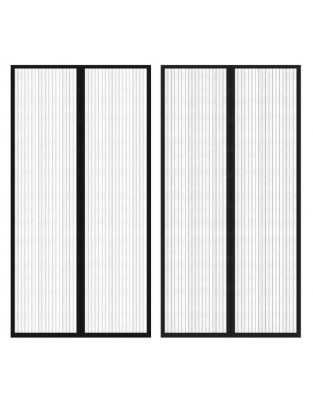 Tende Antimosche per Porta 2 pz 210 x 100 cm 2pz Magneti Nera