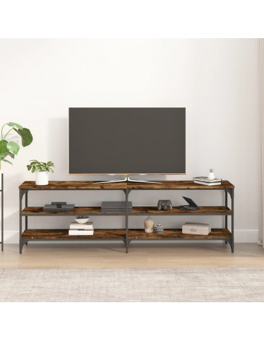 Mobile TV Rovere Fumo 160x30x50 cm in Legno Multistrato