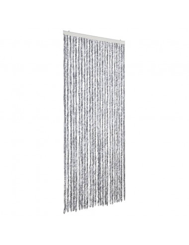 Tenda Antimosche Grigio e Bianca 100x200 cm in Ciniglia