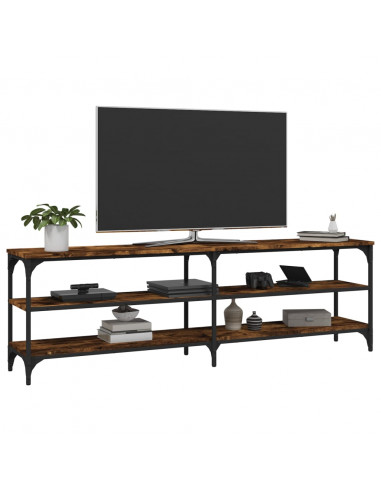 Mobile TV Rovere Fumo 160x30x50 cm in Legno Multistrato