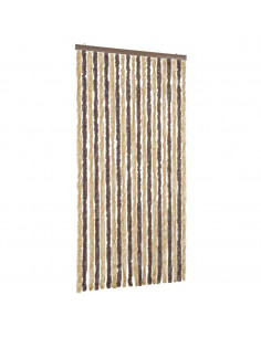 Tenda Antimosche Marrone Scuro e Beige 90x220 cm in Ciniglia 2