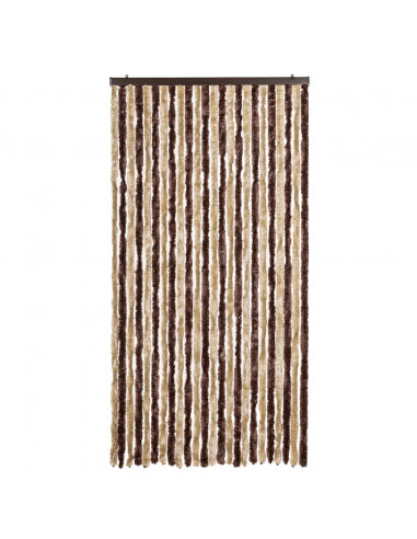 Tenda Antimosche Beige e Marrone Chiaro 100x230 cm in Ciniglia