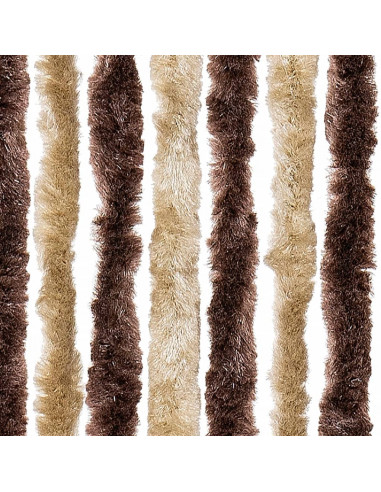Tenda Antimosche Beige e Marrone Chiaro 100x230 cm in Ciniglia