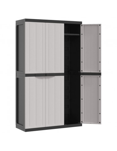 Armadio da Esterno Grigio e Nero 97x37x165 cm in PP