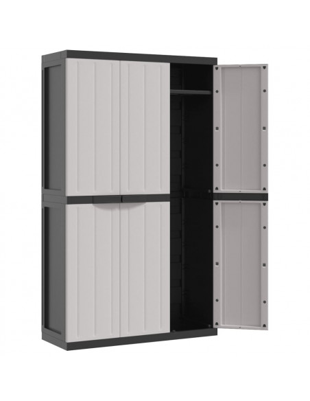 Armadio da Esterno Grigio e Nero 97x37x165 cm in PP