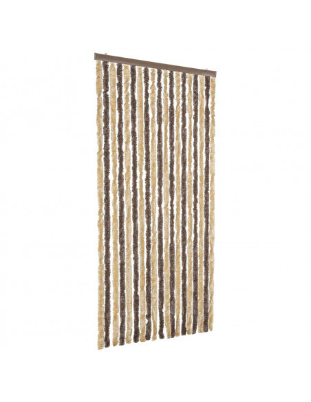 Tenda Antimosche Marrone Scuro e Beige 56x185 cm in Ciniglia