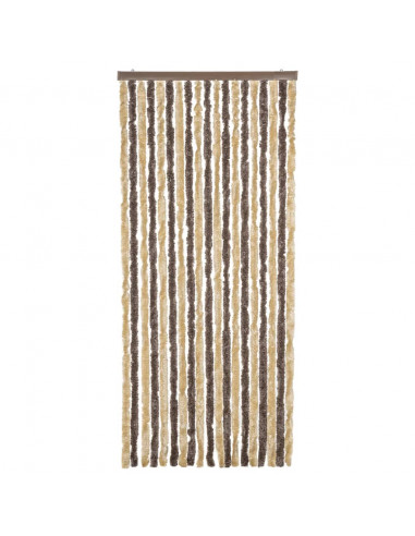 Tenda Antimosche Marrone Scuro e Beige 56x185 cm in Ciniglia