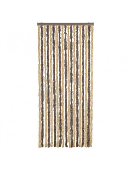 Tenda Antimosche Marrone Scuro e Beige 56x185 cm in Ciniglia