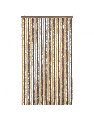 Tenda Antimosche Marrone Scuro e Beige 100x200 cm in Ciniglia