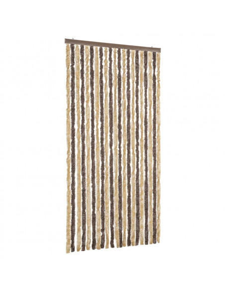Tenda Antimosche Marrone Scuro e Beige 90x200 cm in Ciniglia